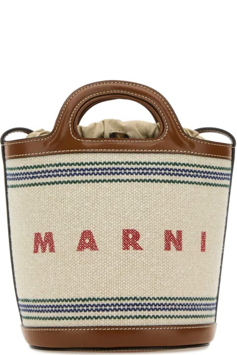 ウィメンズ Marniのバッグ Marni Ivory Canvas Tropicalia Bucket Bag