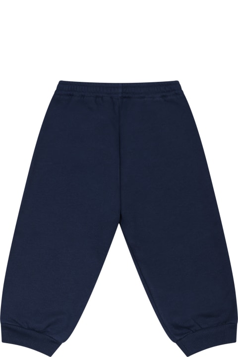 Bottoms for Baby Boys Gucci Blue Trousers For Baby Boy With Double G