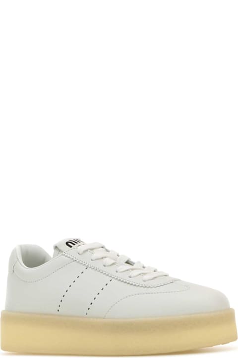 Miu Miu Sale for Women Miu Miu White Leather Sneakers