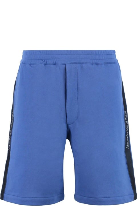 Alexander McQueen Pants for Men Alexander McQueen Logo-tape Elasticated Waistband Jersey Shorts
