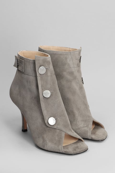 Fashion for Women Marc Ellis High Heels Ankle Boots In Grey Suede