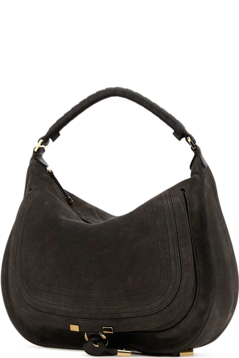 Homeware Chloé Charcoal Suede Marcie Shoulder Bag