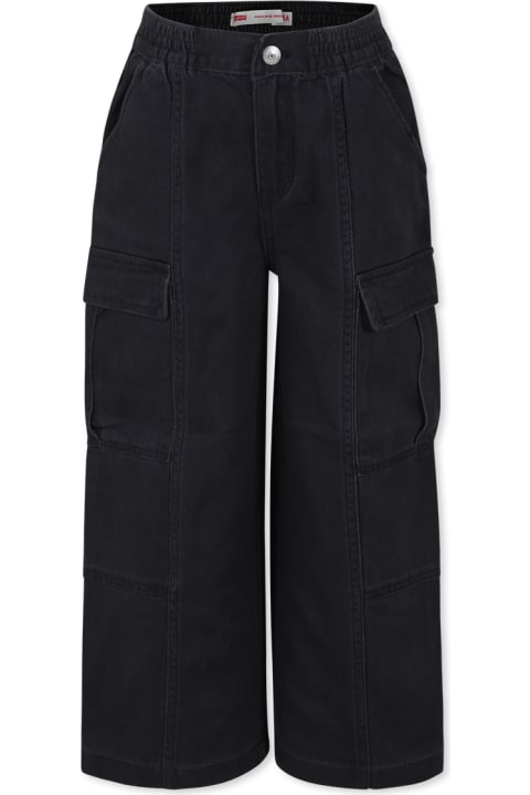 Homeware Levi's "wide Leg" Black Jeans For Girl With Logo Patch