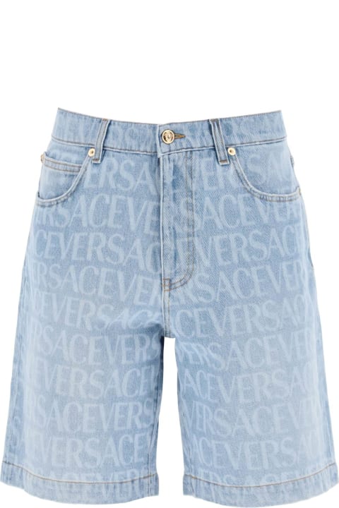 Pants for Men Versace Denim Shorts