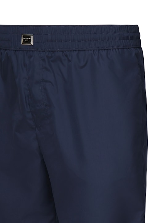 Swimwear for Men Dolce & Gabbana Short Swim Trunks With Logo Plaque