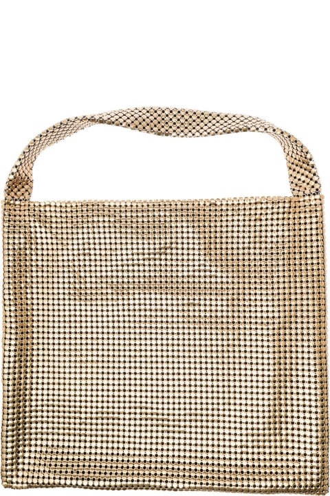 Fashion for Women Paco Rabanne 'pixel' Gold-tone Tote Bag In Metallic Mesh Woman