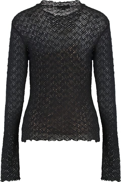Vince لـ Kids Vince Top Long-sleeved Diamond In Lace