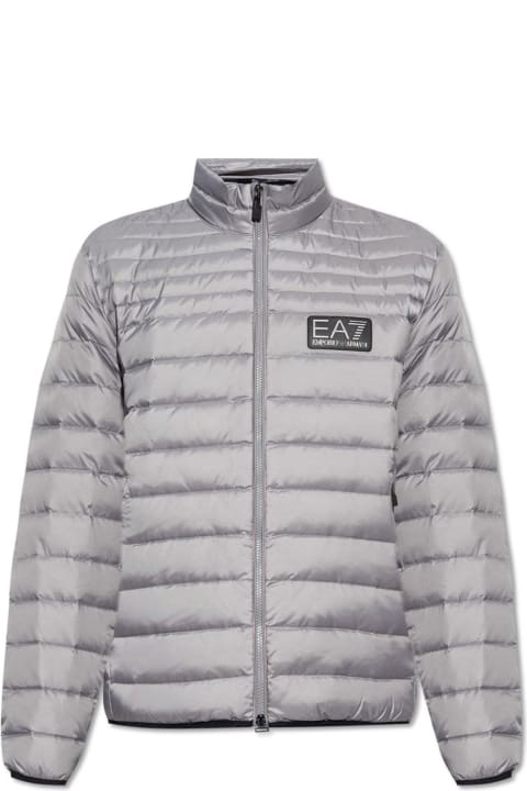 EA7 Coats & Jackets for Men EA7 Logo Patch Zip-up Jacket