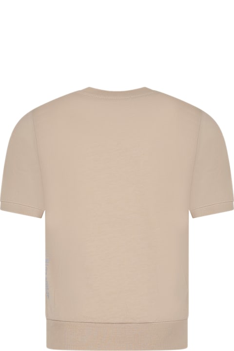Dsquared2 for Kids Dsquared2 Beige T-shirt For Boy With Logo