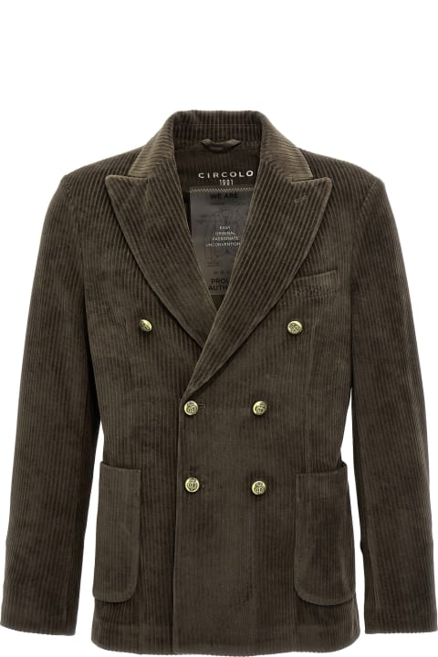 Velvet Double-breasted Blazer