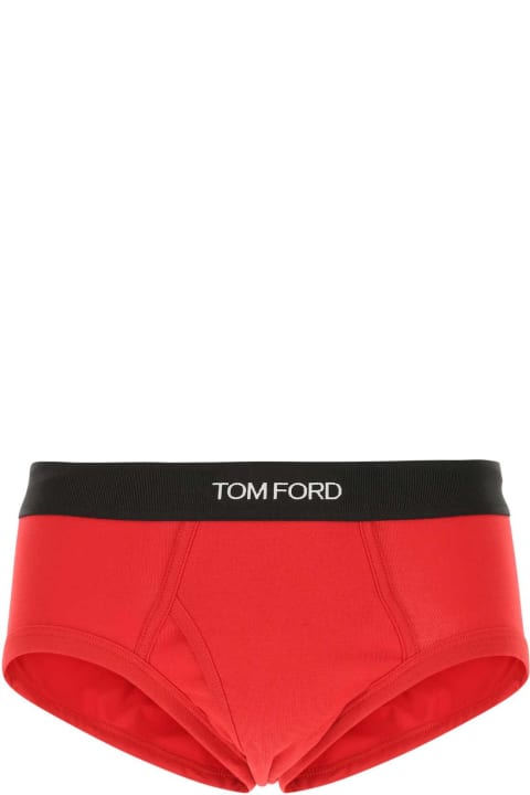 Homeware Tom Ford Red Stretch Cotton Brief