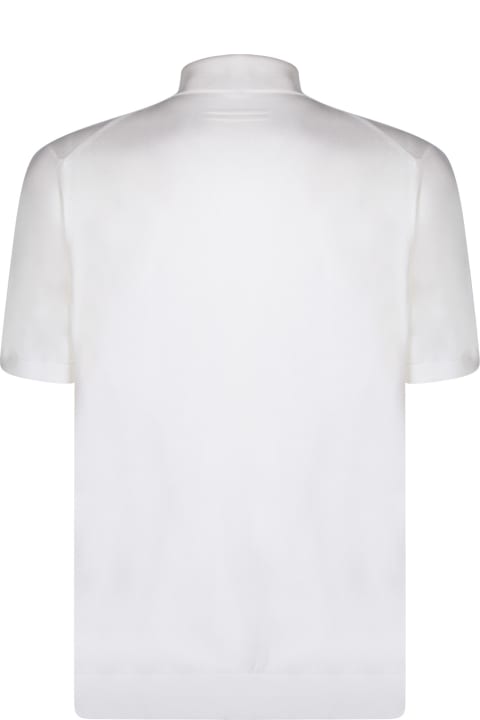 Topwear for Men Zegna Premium White Cotton Polo Shirt