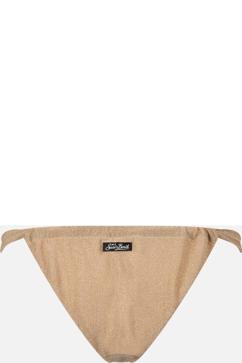Homeware MC2 Saint Barth Woman Gold Lurex Cheekiest Swim Briefs Noelle