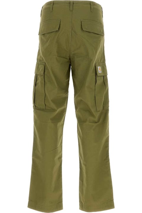 Carhartt Pants for Men Carhartt Olive Green Cotton Regular Cargo Pant