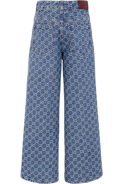 Homeware Gucci Denim Jeans For Girl With Gg Motif