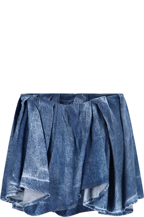 Diesel for Women Diesel Draped Denim Mini Skirt