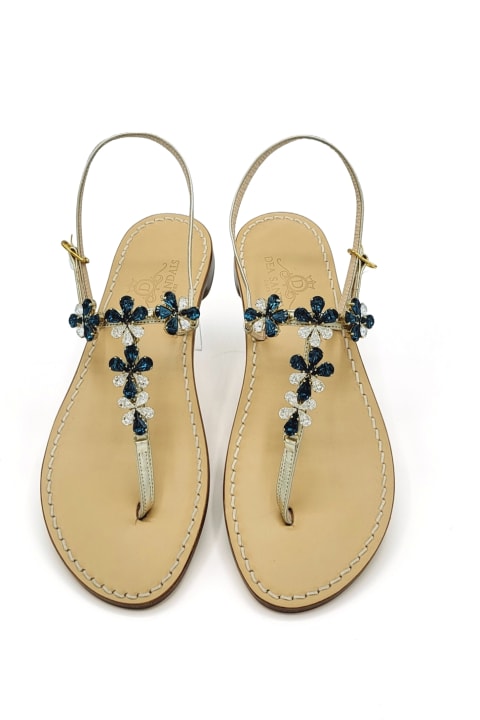 آخر صيحات الموضة من السيدات Dea Sandals Navy Blue Narcissus Jewel Sandals