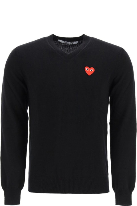 Comme des Garçons Shirt Boy Sweaters for Men Comme des Garçons Shirt Boy Logo V-neck Jumper