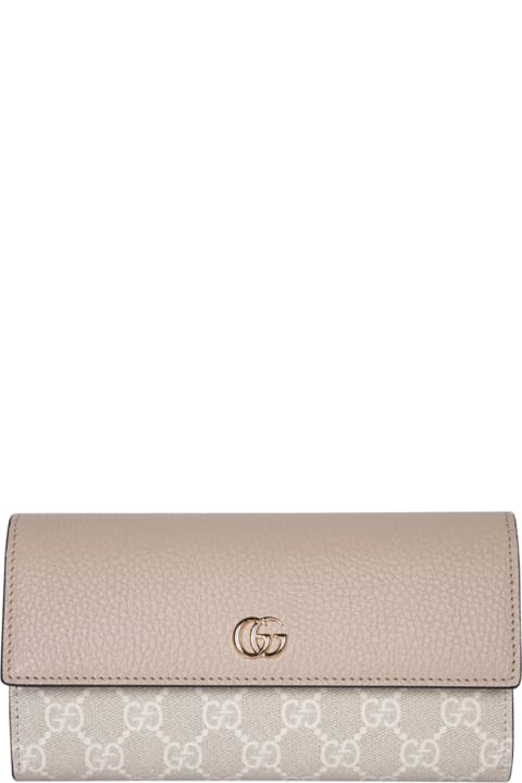 Gucci for Women Gucci Continental Marmon Gg Monogram Beige Wallet