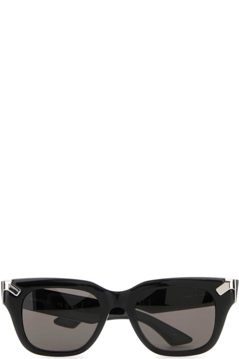 メンズ Alexander McQueenのアイウェア Alexander McQueen Black Acetate Punk Rivet Sunglasses