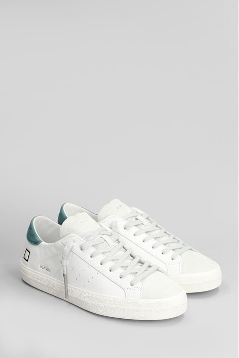 D.A.T.E. Sneakers for Men D.A.T.E. Hill Low Sneakers In White Suede And Leather