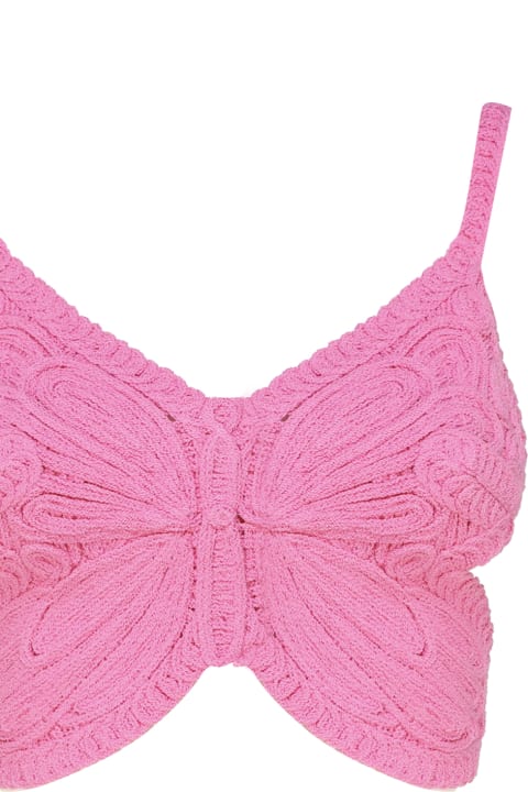 Underwear & Nightwear for Women Blumarine Cropped Top With Butterfly Embroidery