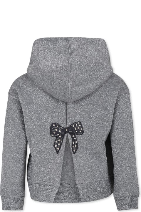 Monnalisa for Kids Monnalisa Grey Sweatshirt For Girl With Lady Print