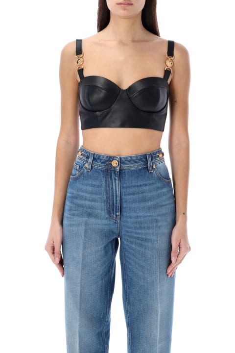 Jeans for Women Versace Medusa '95 Leather Bustier Top