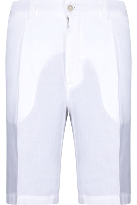 120% Lino Clothing for Men 120% Lino White Linen Bermuda Shorts