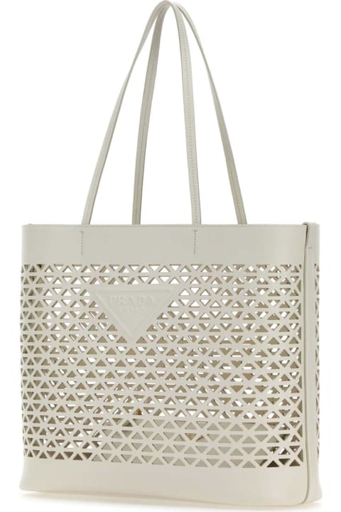 Totes for Women Prada White Leather Shopping Bag