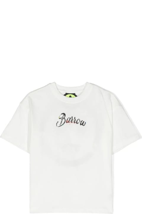 Barrow Kids Barrow White T-shirt With Lettering Logo
