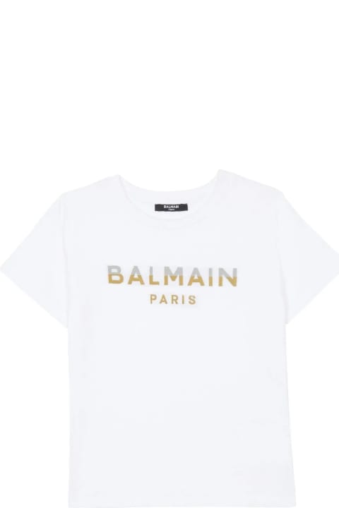 Balmain Topwear for Girls Balmain T-shirt With Logo Plaque