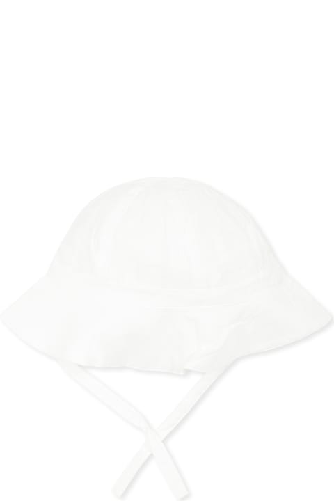 Petit Bateau for Kids Petit Bateau White Cloche For Baby Girl With Logo