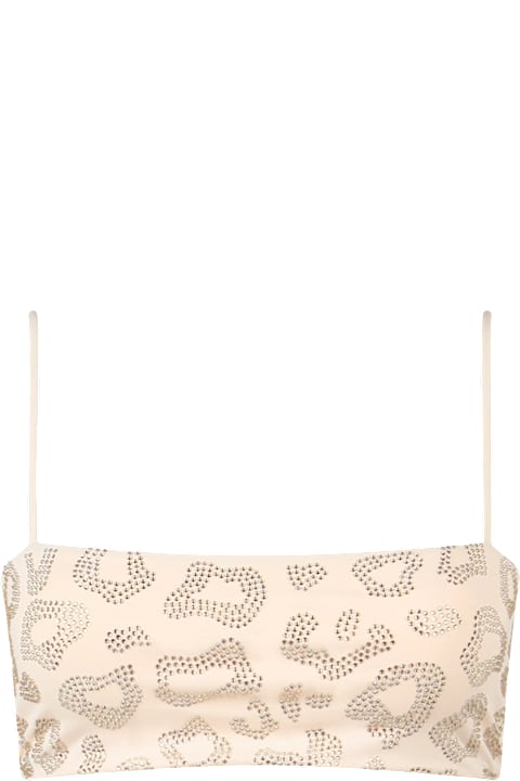 Homeware MC2 Saint Barth Woman Animalier Bandeau Top Swimsuit Athena With Rhinestones