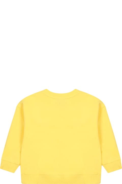 Topwear for Baby Boys Moschino Yellow Sweatshirt For Babies With Teddy Bear