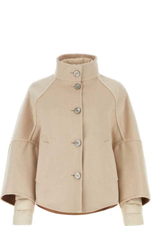 Moorer Coats & Jackets for Women Moorer Sand Cashmere Blend Lanie Coat