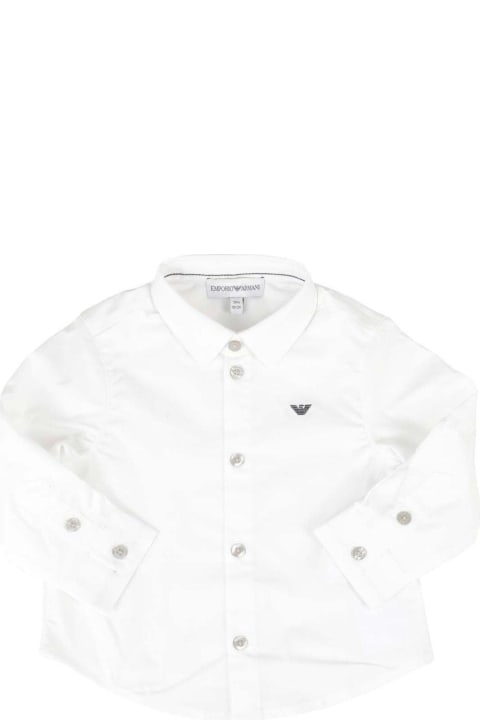 ベビーガールズ トップス Emporio Armani Logo Detailed Long-sleeved Shirt