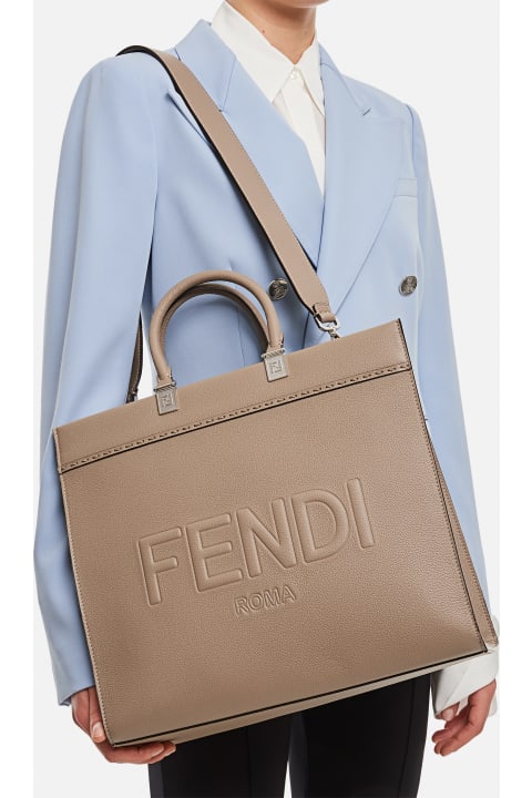Shoulder Bags for Women Fendi Leather Sunshine Tote Bag