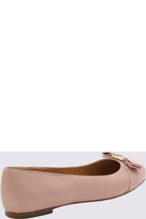 Ferragamo Flat Shoes for Women Ferragamo Pink Leather Flats