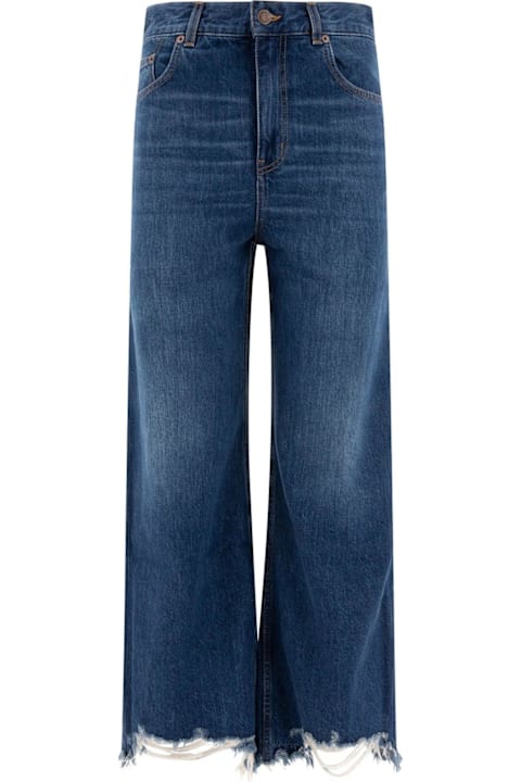 الجينز لـ السيدات Chloé Distressed Wide-leg Jeans