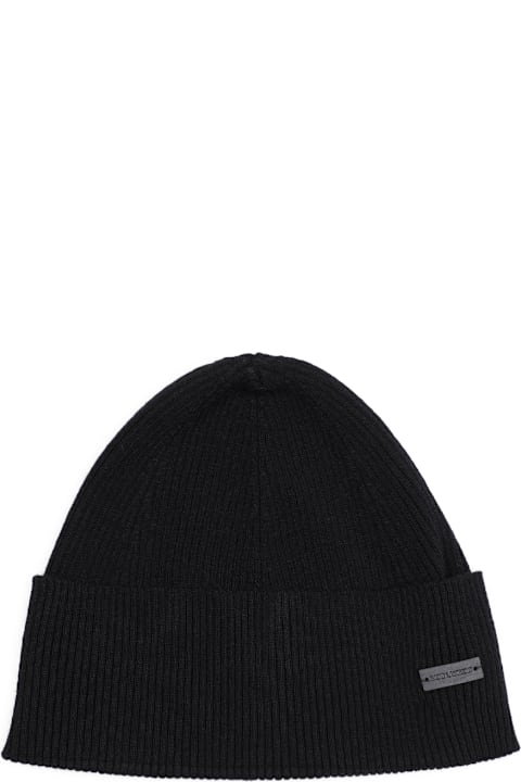 Saint Laurent Hats for Women Saint Laurent Logo Patch Beanie