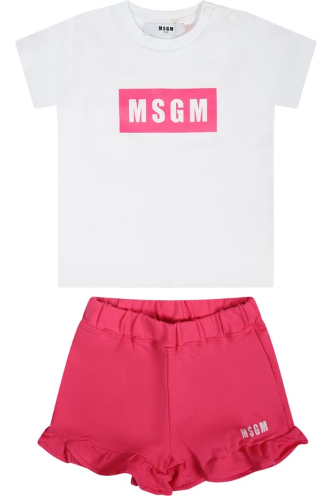 MSGM for Kids MSGM Fuchsia Set For Baby Girl With Logo