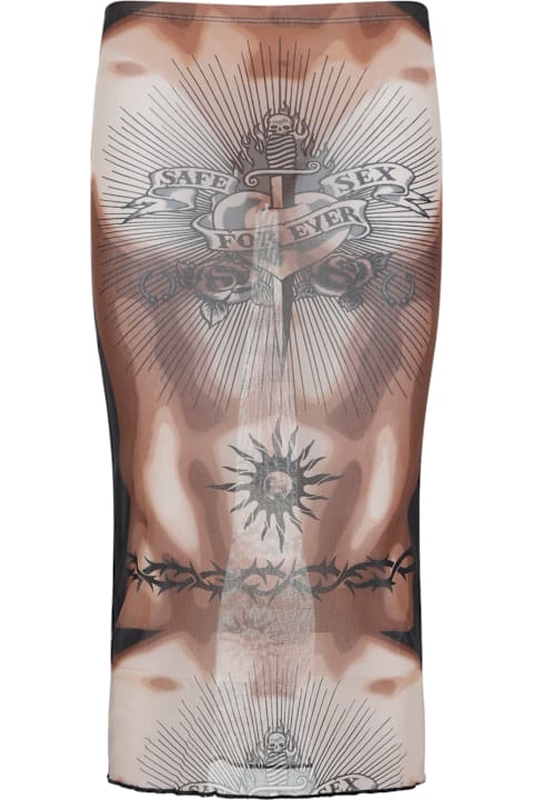 Jean Paul Gaultier for Kids Jean Paul Gaultier Safe Sex Tattoo Midi Skirt