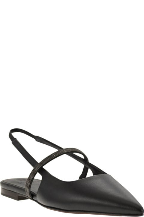 Shoes for Women Brunello Cucinelli Open Flats In Soft Nappa