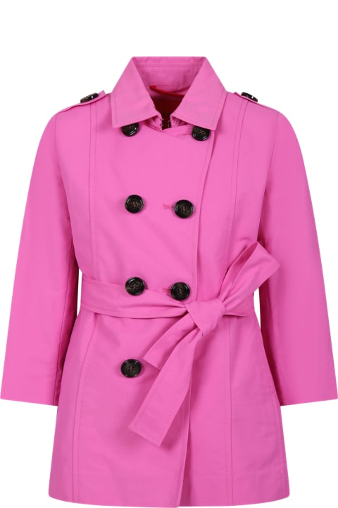 Coats & Jackets for Girls Max&Co. Fuchsia Trench Coat For Girl