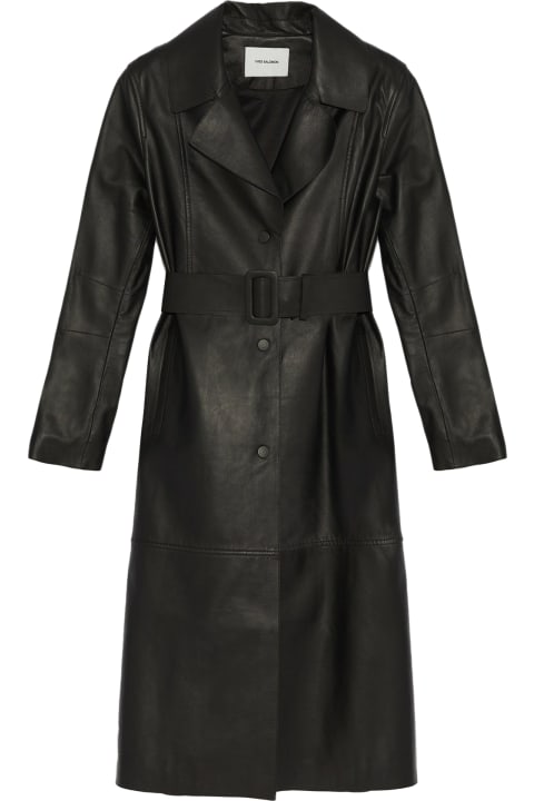 ウィメンズ Yves Salomonのコート＆ジャケット Yves Salomon Long Leather Trench Coat