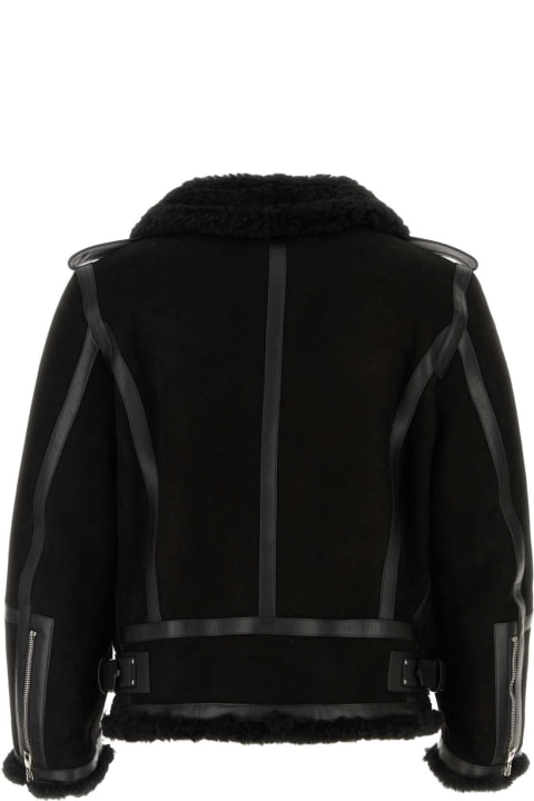 Alexander McQueen Coats & Jackets for Men Alexander McQueen Black Shearling And Nappa Leather Jacket