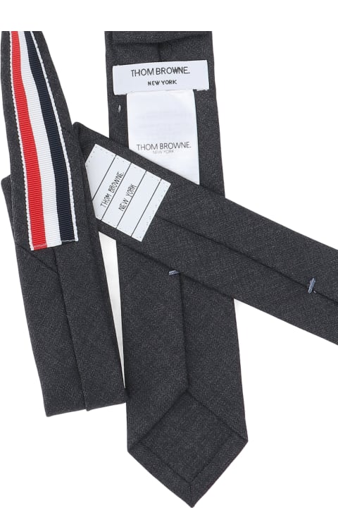 Thom Browne Ties for Men Thom Browne Tricolor Detail Tie