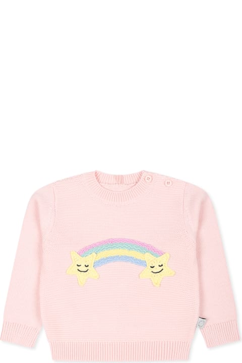 Stella McCartney Kids Sweaters & Sweatshirts for Baby Boys Stella McCartney Kids Pink Sweater For Baby Girl With Rainbow