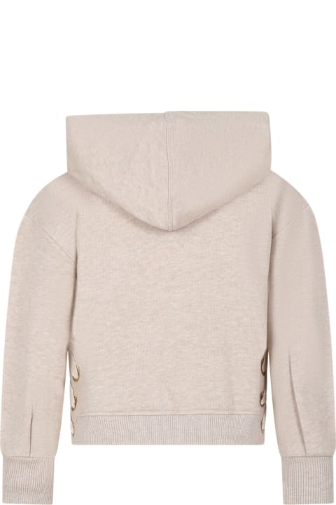 Chloé Sweaters & Sweatshirts for Girls Chloé Beige Sweatshirt For Girl With Logo